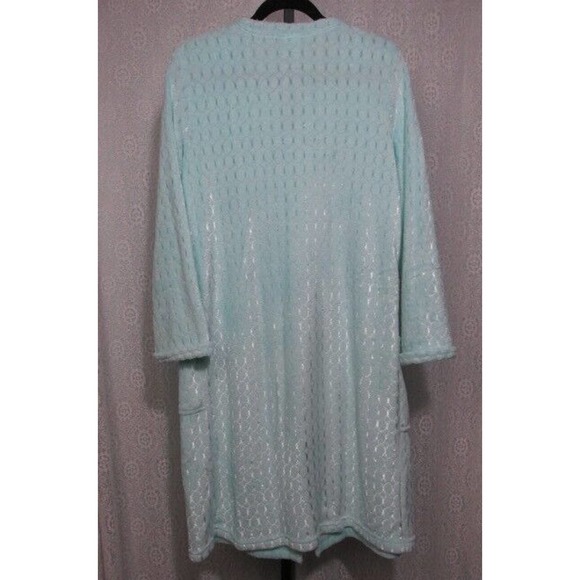 Mint Green Floral Embroidery Robe Nightgown, Size M - Picture 4 of 5